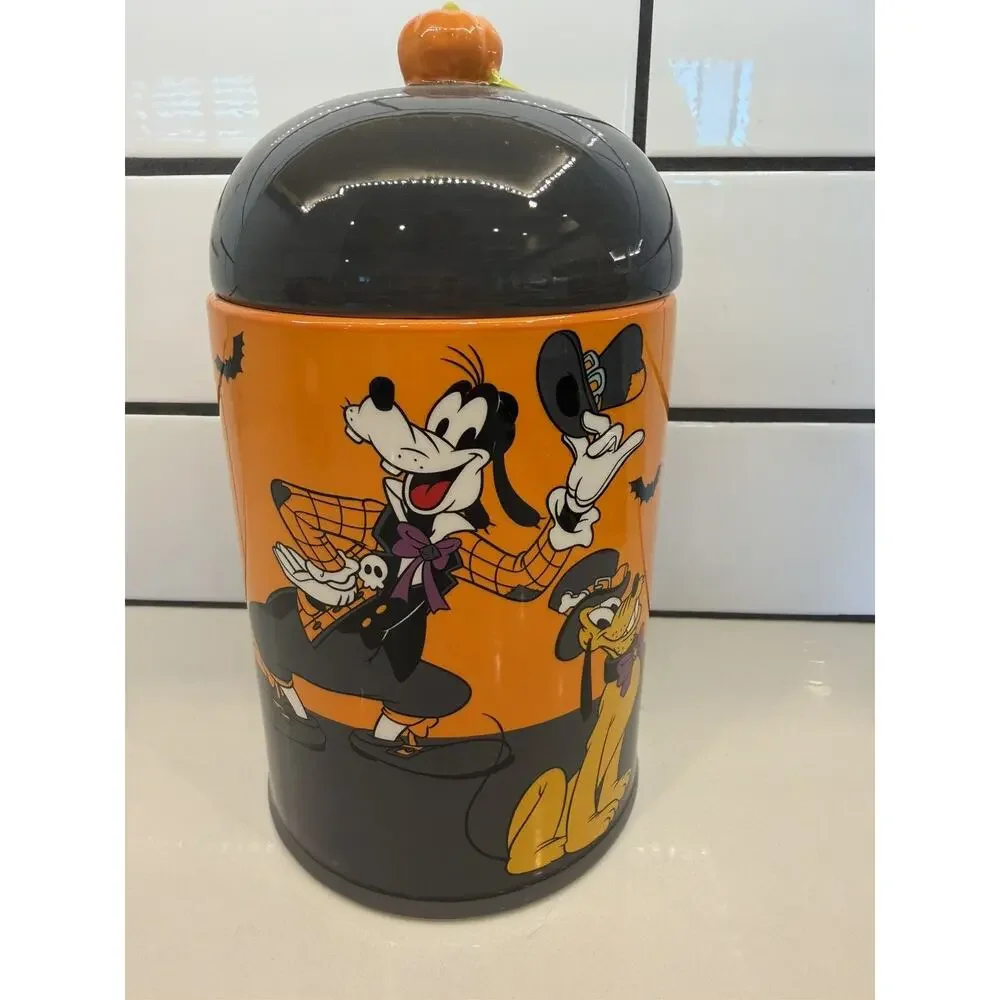 Disney Mickey and Friends Halloween Trick or Treats Ceramic Canister Treat Jar🎃